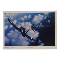 Archie Donahue Signed Stan Stokes "Angels Of Okinawa" Lithograph Inscribed "Col. USMC R" (AIV) at PristineAuction.com