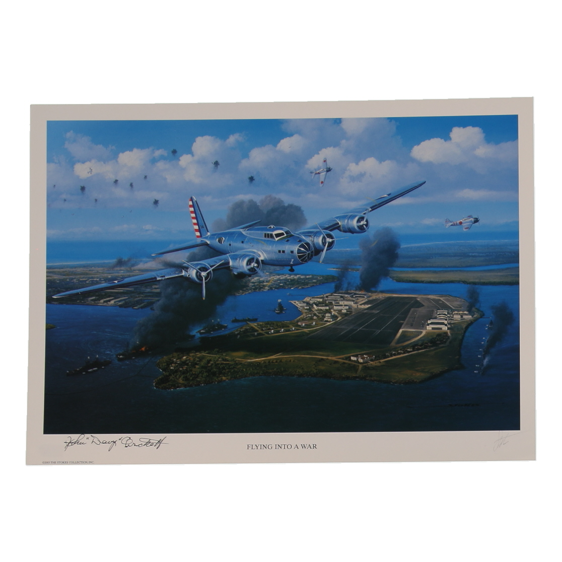 John "Davy" Crockett Signed Stan Stokes "Flying Into A War" Lithograph (AIV) at PristineAuction.com John "Davy" Crockett Signed Stan Stokes "Flying Into A War" Lithograph (AIV) at PristineAuction.com