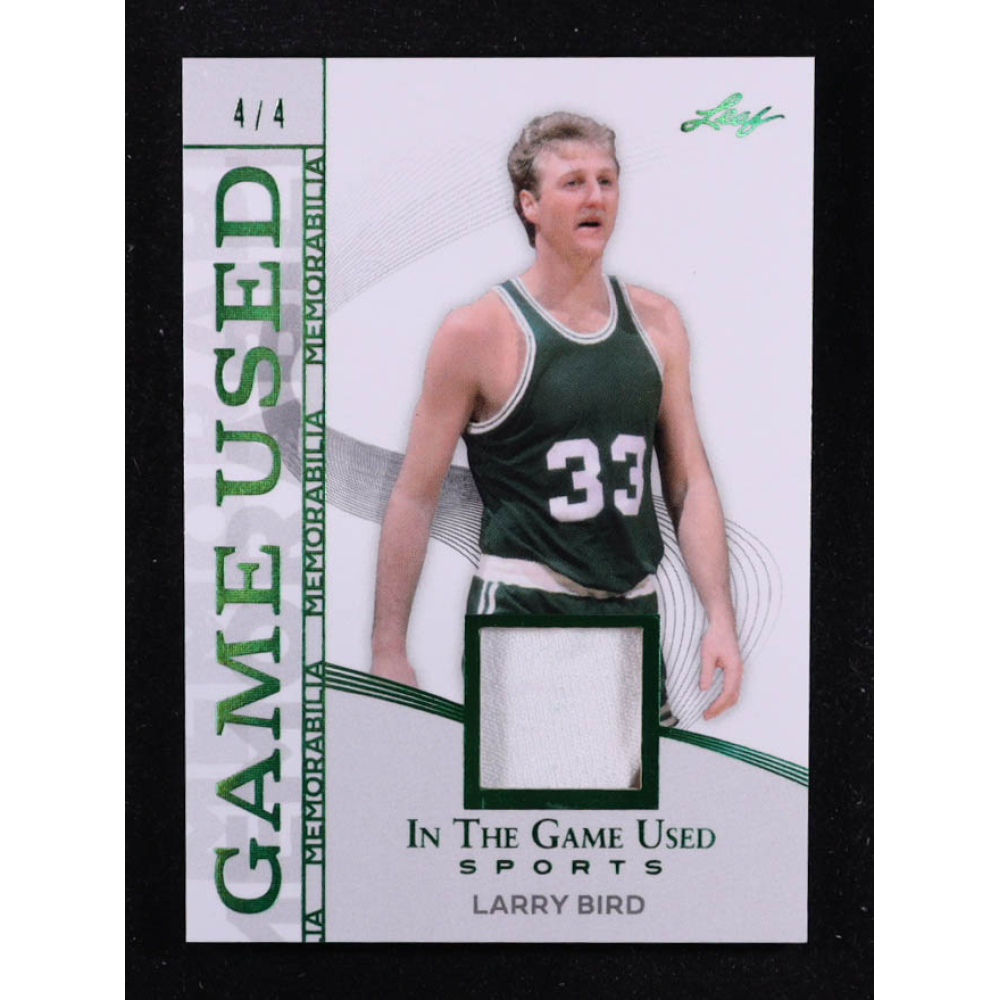 Larry Bird 2025 Leaf ITG Used Sports Game Used Memorabilia Emerald Foil JSY #GM24 #4/4 at PristineAuction.com