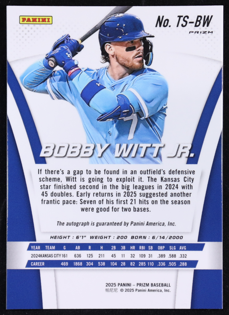 Bobby Witt Jr. 2025 Panini Prizm Throwback Signatures #10 at PristineAuction.com Bobby Witt Jr. 2025 Panini Prizm Throwback Signatures #10 at PristineAuction.com