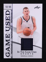 Nikola Jokic 2025 Leaf ITG Used Sports Game Used Memorabilia Blue Foil JSY #GM34 #53/65 at PristineAuction.com