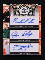 Brooks Koepka / John Daly / Jim Furyk 2025 Leaf Trinity Trios Autographs Green #TR-4 #1/1 at PristineAuction.com