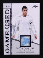 Cristiano Ronaldo 2025 Leaf ITG Used Sports Game Used Memorabilia Blue Foil JSY #GM7 #5/65 at PristineAuction.com