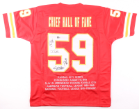Chiefs "Hall of Fame" Highlight Stat Jersey Signed by (4) with Dwayne Bowe, Derrick Johnson, Tony Richardson & Will Shields (Beckett) at PristineAuction.com