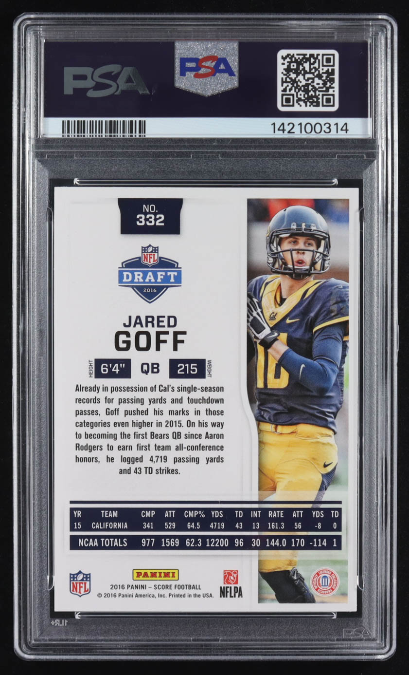 Jared Goff 2016 Score #332 RC (PSA 9) at PristineAuction.com Jared Goff 2016 Score #332 RC (PSA 9) at PristineAuction.com