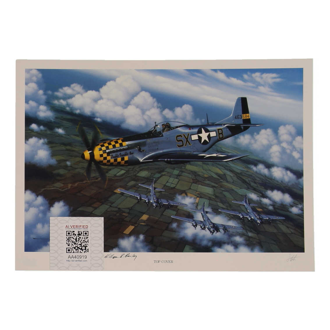 Lt. Col. William Bailey Signed Stan Stokes "Top Cover" Lithograph (AIV) at PristineAuction.com Lt. Col. William Bailey Signed Stan Stokes "Top Cover" Lithograph (AIV) at PristineAuction.com