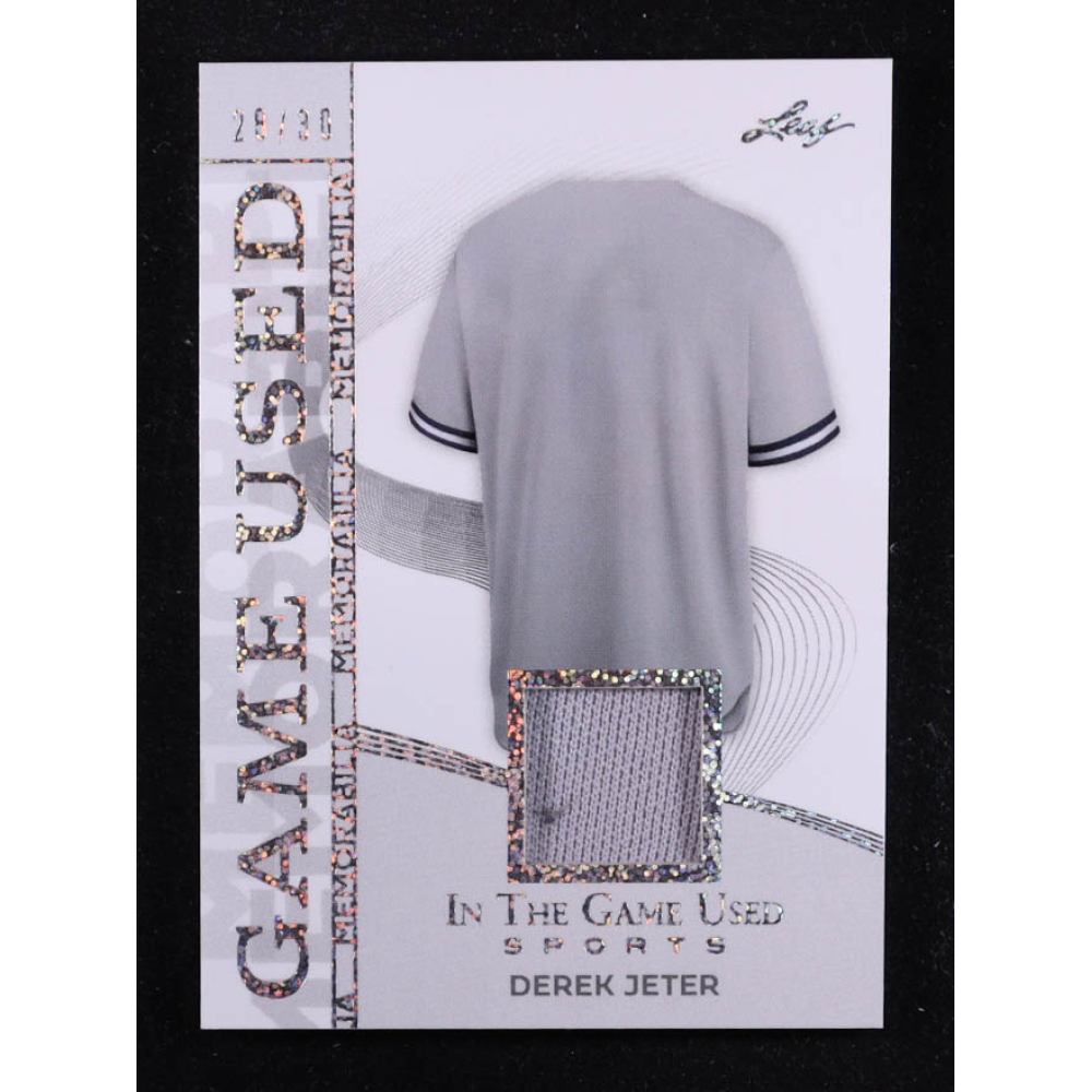 Derek Jeter 2025 Leaf ITG Used Sports Game Used Memorabilia Silver Sparkle Foil JSY #GM11 #28/30 at PristineAuction.com