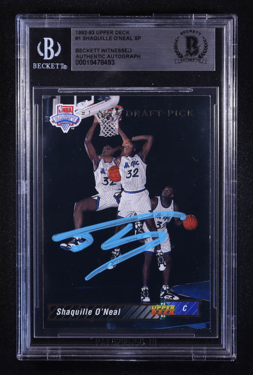 Shaquille O'Neal Signed 1992-93 Upper Deck SP #1 RC (BGS) at PristineAuction.com Shaquille O'Neal Signed 1992-93 Upper Deck SP #1 RC (BGS) at PristineAuction.com