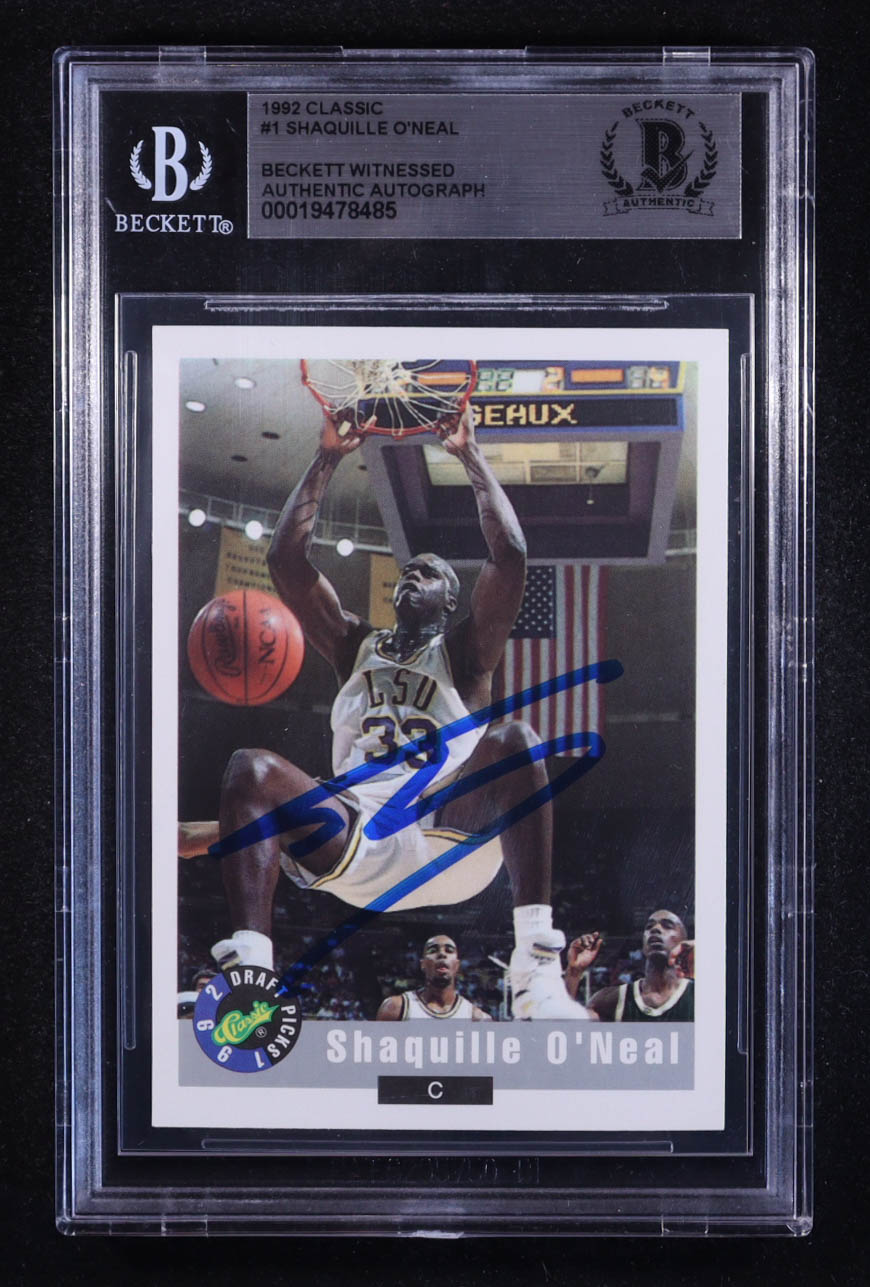 Shaquille O'Neal Signed 1992 Classic #1 RC (BGS) at PristineAuction.com Shaquille O'Neal Signed 1992 Classic #1 RC (BGS) at PristineAuction.com
