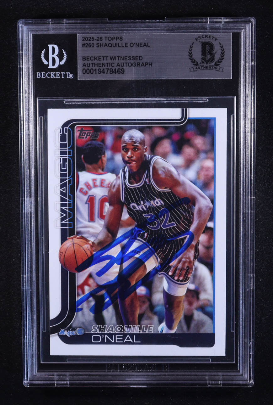 Shaquille O'Neal Signed 2025-26 Topps #260 (BGS) at PristineAuction.com Shaquille O'Neal Signed 2025-26 Topps #260 (BGS) at PristineAuction.com