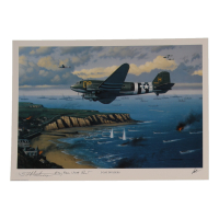 S.H. Matt Matheson Signed Stan Stokes "D-Day Invaders" Lithograph Inscribed "Maj Gen USA Rgt" (AIV) at PristineAuction.com