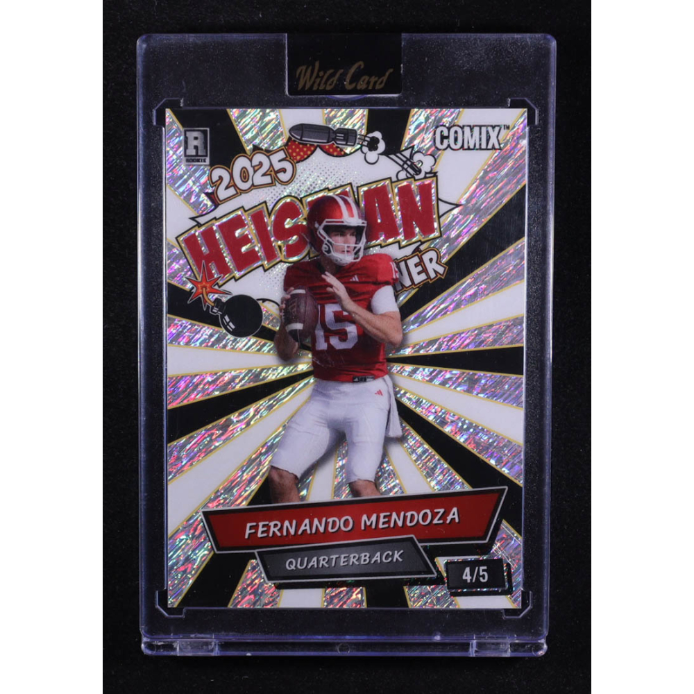 Fernando Mendoza 2025 Wild Card Comix Heisman Shimmer #FM06 #4/5 RC at PristineAuction.com