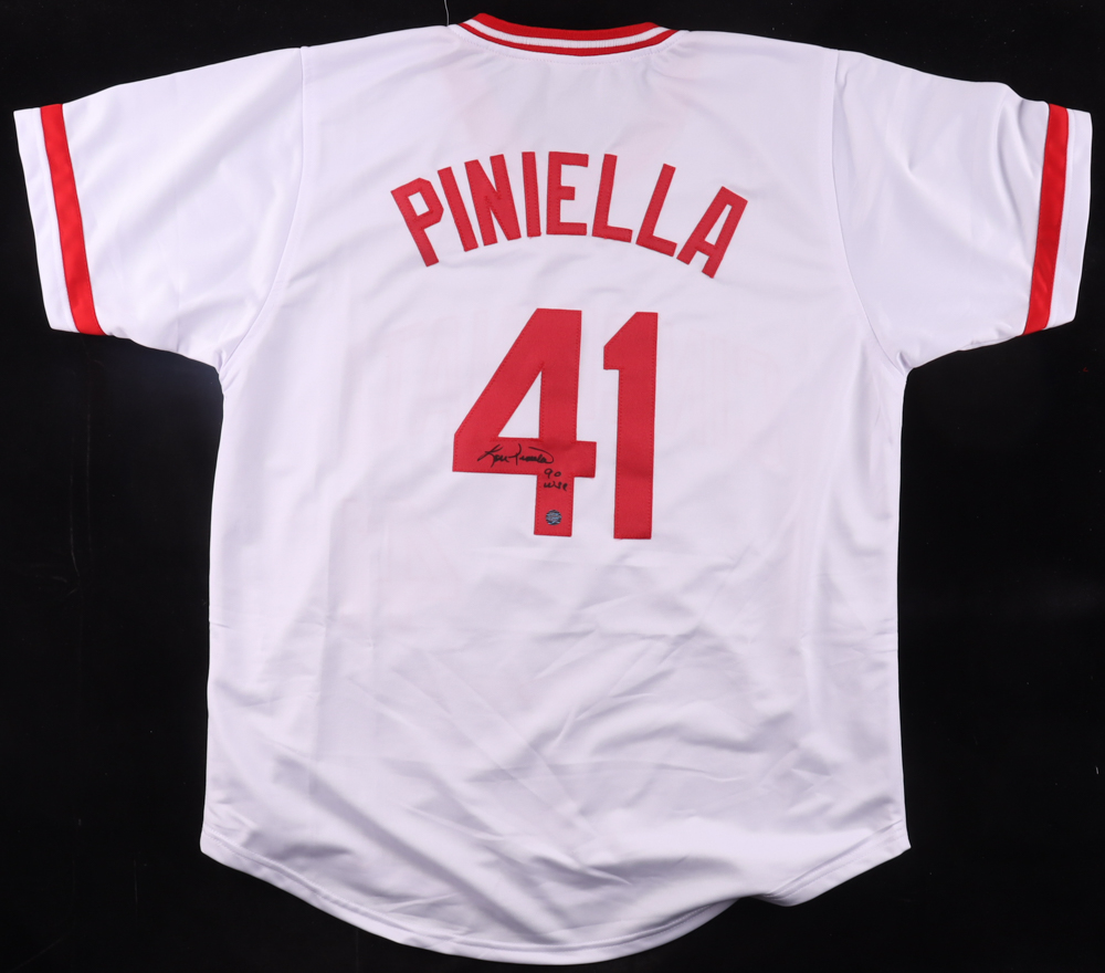 Lou Piniella Signed Jersey Inscribed "90 WSC" (AWM) at PristineAuction.com Lou Piniella Signed Jersey Inscribed "90 WSC" (AWM) at PristineAuction.com