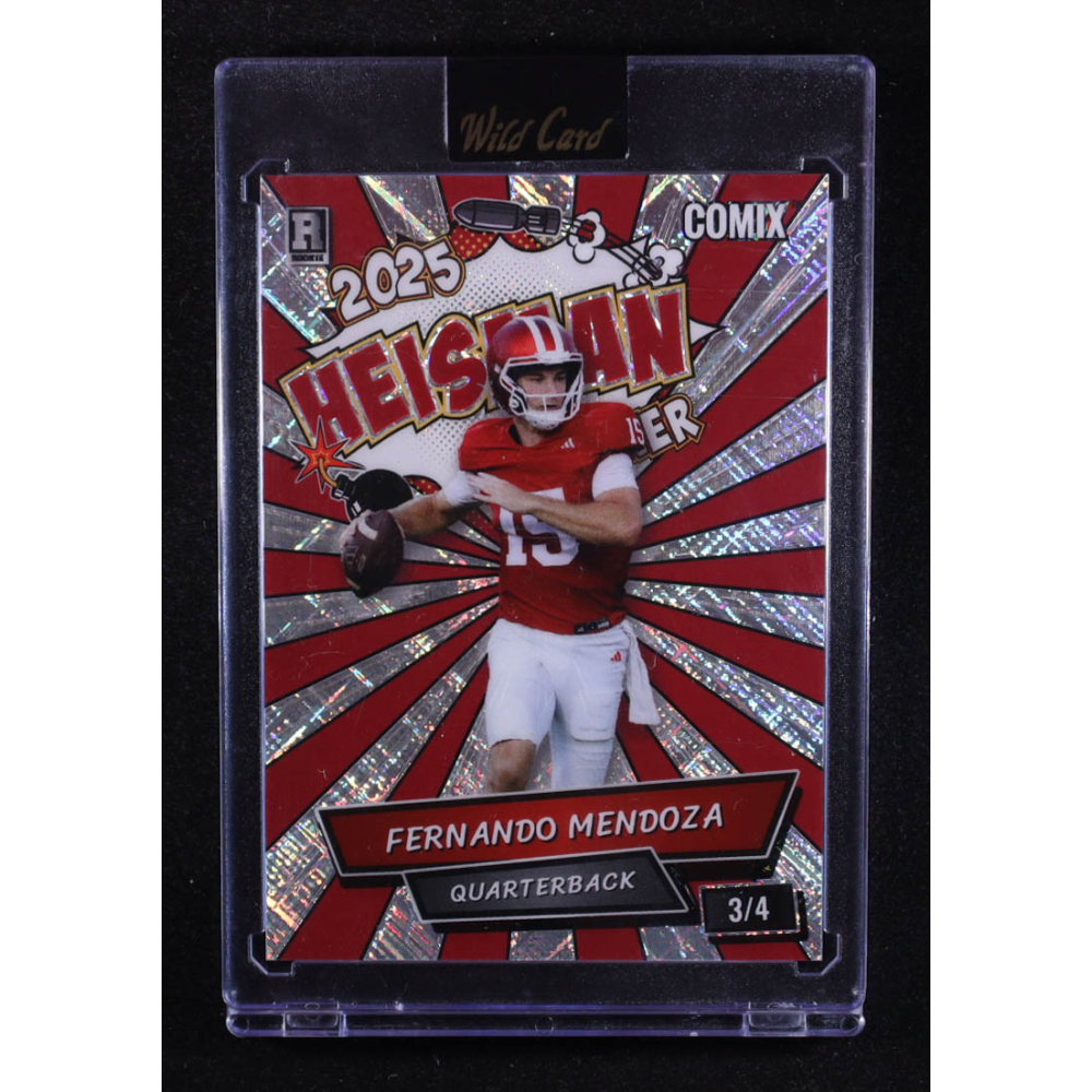 Fernando Mendoza 2025 Wild Card Comix Heisman Cross Hatch #FM09 #3/4 RC at PristineAuction.com