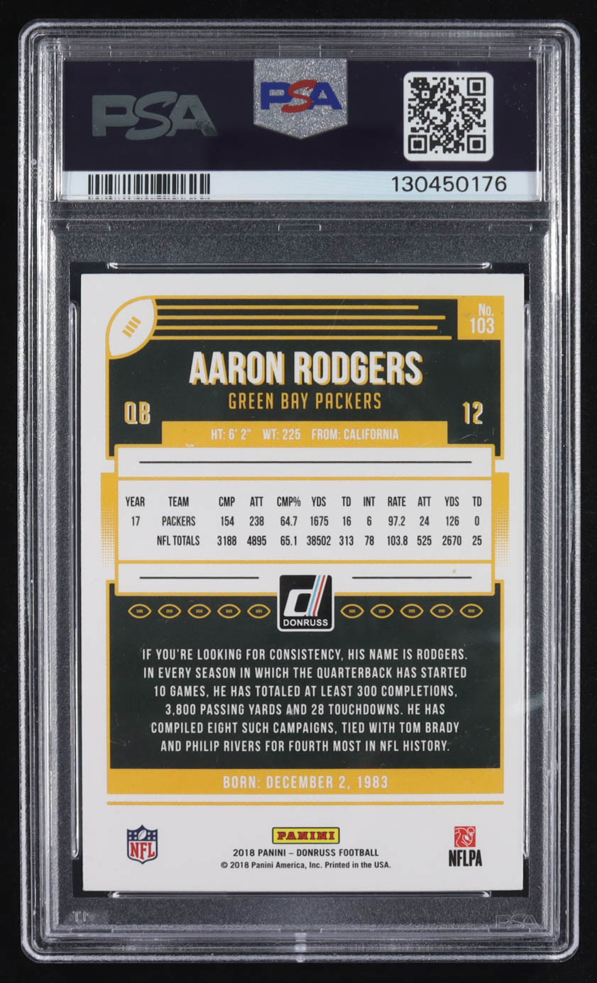 Aaron Rodgers 2018 Donruss #103 (PSA 9) at PristineAuction.com Aaron Rodgers 2018 Donruss #103 (PSA 9) at PristineAuction.com