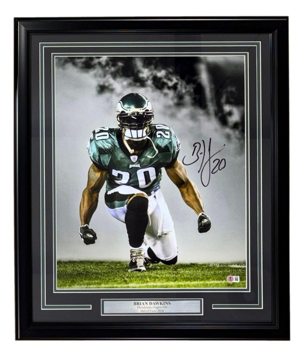 Brian Dawkins Signed Eagles Custom Framed Photo (Beckett) at PristineAuction.com Brian Dawkins Signed Eagles Custom Framed Photo (Beckett) at PristineAuction.com