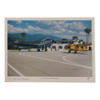 Carl E. Recknagel Signed Stan Stokes "Staggerwing And Gooney Bird" Lithograph Inscribed "UAL Captain" (AIV) at PristineAuction.com