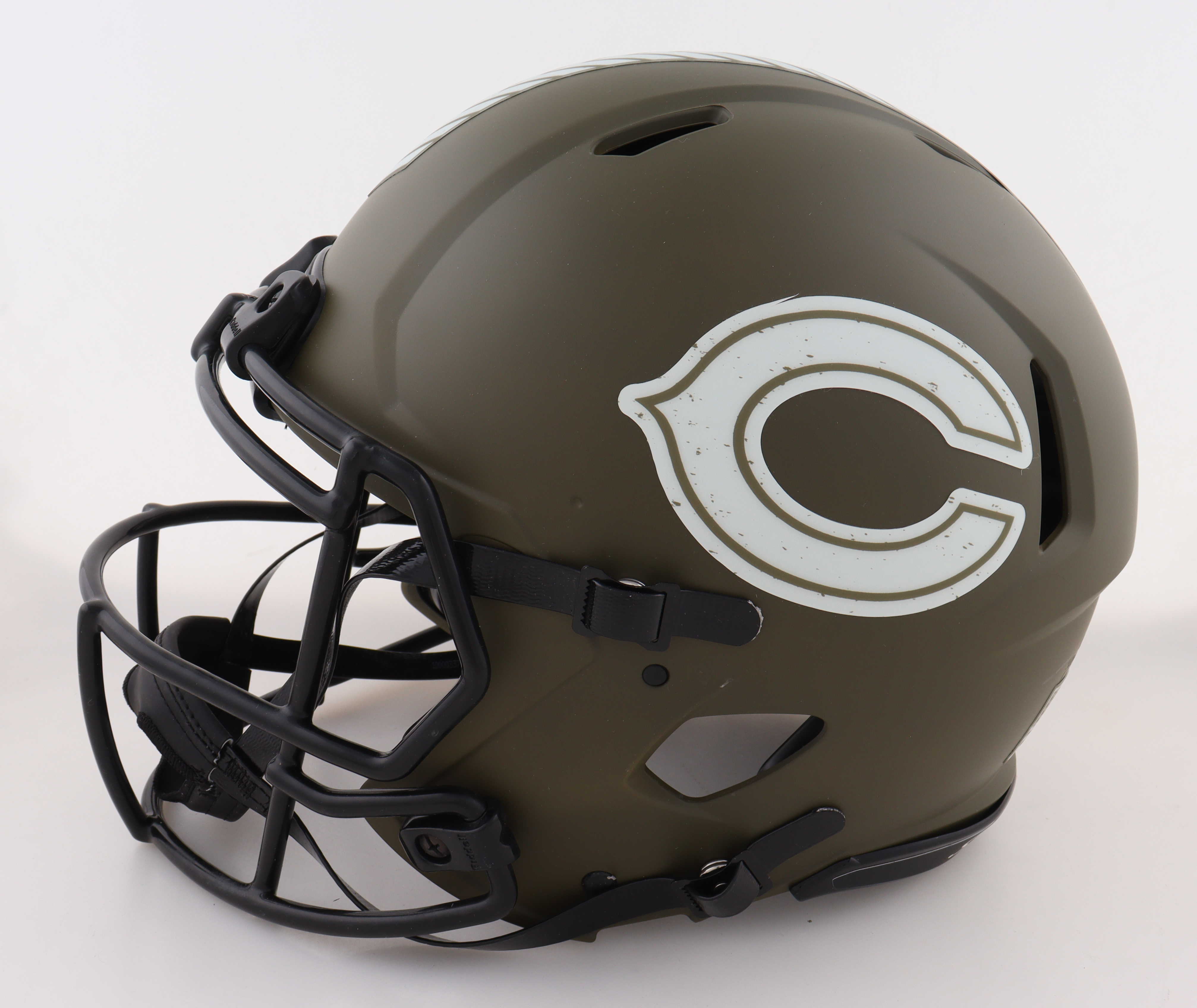 Rome Odunze Signed Bears Full-Size Authentic On-Field Salute to Service Alternate Speed Helmet (Fanatics) at PristineAuction.com Rome Odunze Signed Bears Full-Size Authentic On-Field Salute to Service Alternate Speed Helmet (Fanatics) at PristineAuction.com