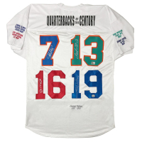 "Quarterbacks of the Century" LE Jersey Signed By (4) with John Elway, Dan Marino, Joe Montana & Johnny Unitas (Mounted Memories) at PristineAuction.com