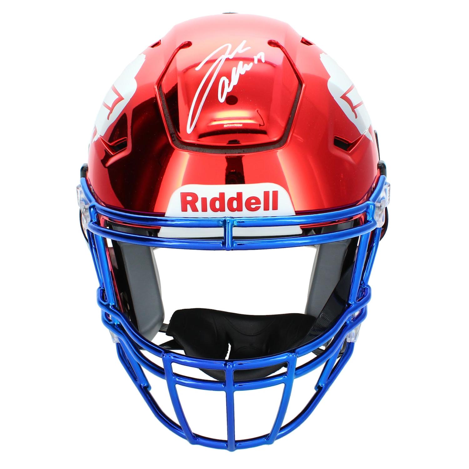 Josh Allen Signed Bills Full-Size Authentic On-Field Custom Chrome Inlay Speedflex Helmet (Beckett) at PristineAuction.com Josh Allen Signed Bills Full-Size Authentic On-Field Custom Chrome Inlay Speedflex Helmet (Beckett) at PristineAuction.com