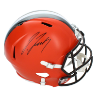 Jerry Jeudy Signed Browns Full-Size Throwback Alternate Speed Helmet (Beckett) at PristineAuction.com