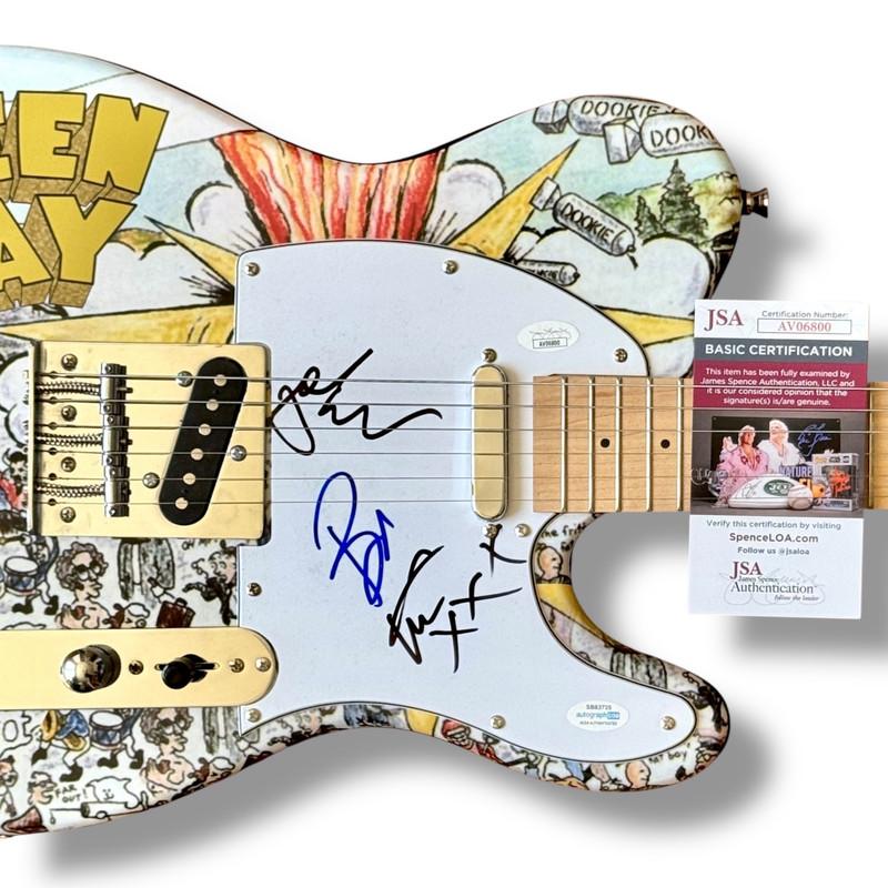 Billie Joe Armstrong, Tre Cool & Mike Dirnt Signed "Green Day" Custom Telecaster Guitar (JSA) at PristineAuction.com Billie Joe Armstrong, Tre Cool & Mike Dirnt Signed "Green Day" Custom Telecaster Guitar (JSA) at PristineAuction.com