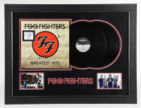 "Foo Fighters" Custom Framed Greatest Hits Record Display Band-Signed by (4) with Dave Grohl, Taylor Hawkins, Nate Mendel & Pat Smear (JSA) at PristineAuction.com