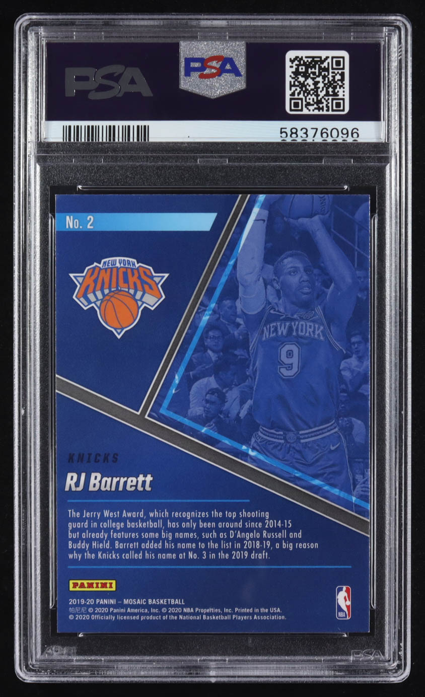 RJ Barrett 2019-20 Panini Mosaic Blue Chips #2 RC (PSA 9) at PristineAuction.com RJ Barrett 2019-20 Panini Mosaic Blue Chips #2 RC (PSA 9) at PristineAuction.com