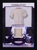 Warren Spahn 2025 Leaf ITG Used Sports Vintage Game Used Memorabilia Purple Foil JSY #VM15 #1/5 at PristineAuction.com