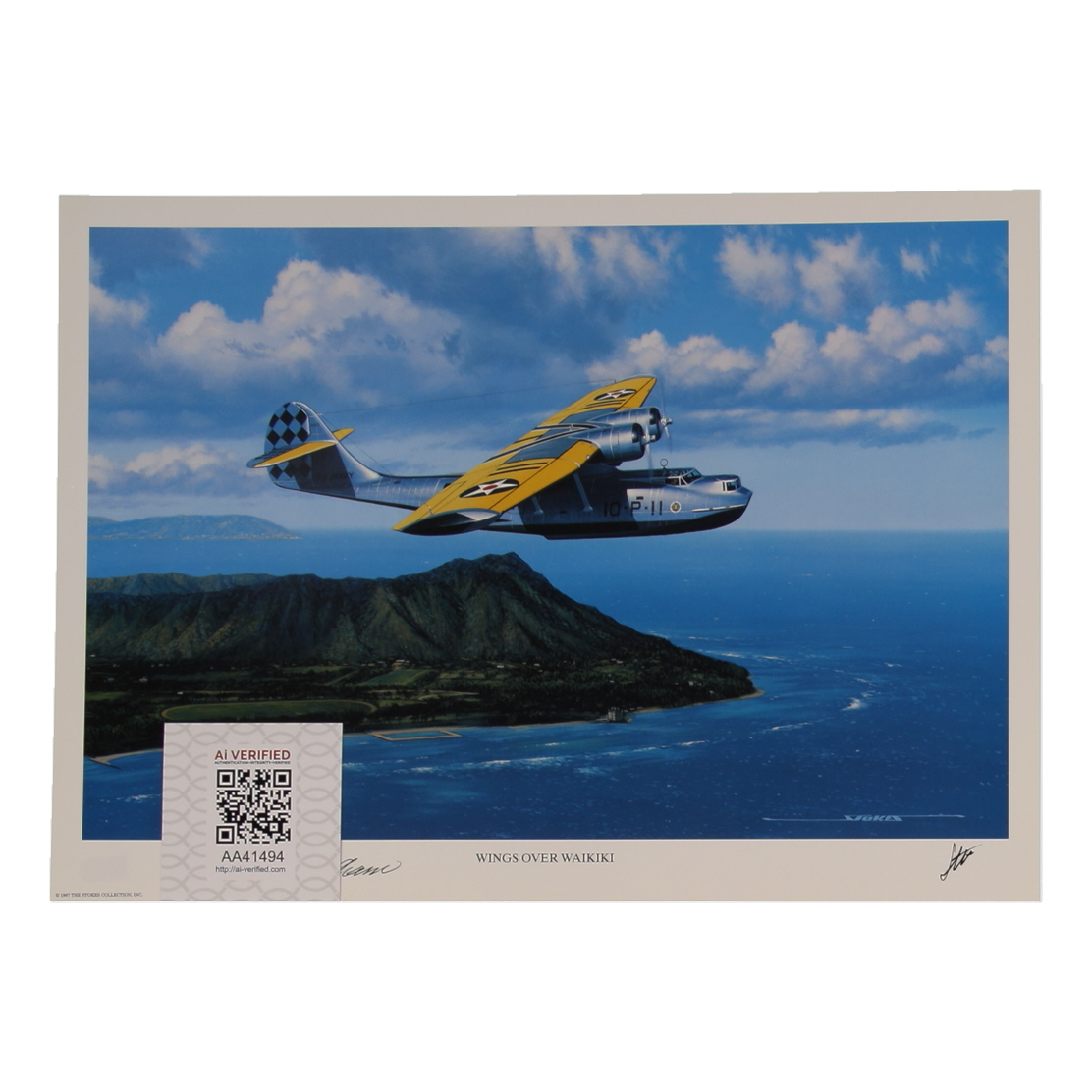 Cole Windham Signed Stan Stokes "Wings Over Waikiki" Lithograph (AIV) at PristineAuction.com Cole Windham Signed Stan Stokes "Wings Over Waikiki" Lithograph (AIV) at PristineAuction.com