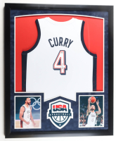 Stephen Curry Signed Custom Framed Jersey Display with (2) Photos (PSA) at PristineAuction.com