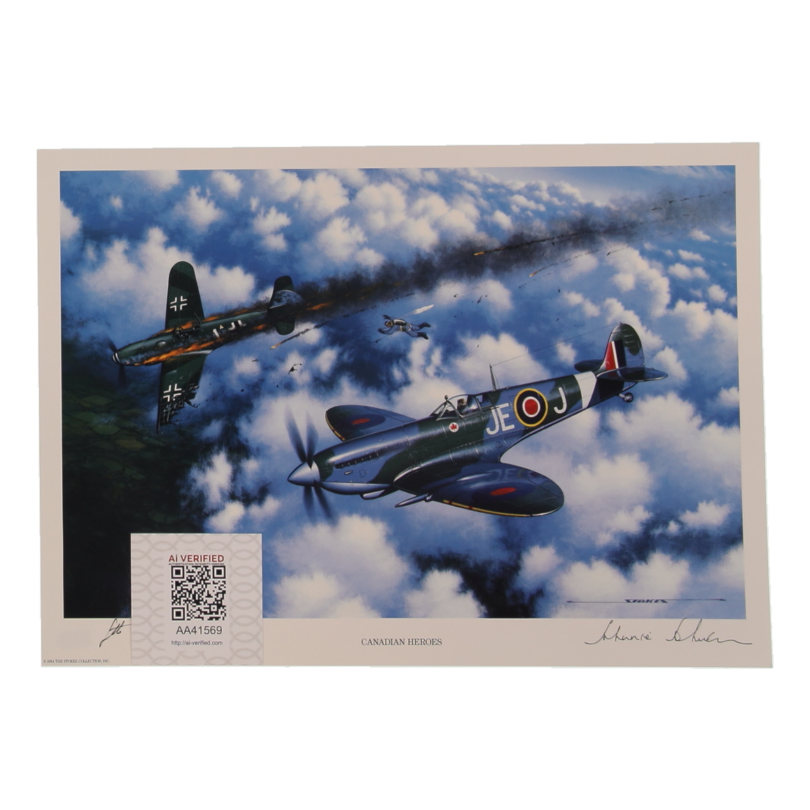 Johnnie Johnson Signed Stan Stokes "Canadian Heroes" Lithograph (AIV) at PristineAuction.com Johnnie Johnson Signed Stan Stokes "Canadian Heroes" Lithograph (AIV) at PristineAuction.com