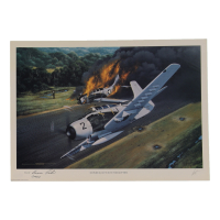 Col. Bernard Fisher Signed Stan Stokes "Downed, But Not Forgotten" Lithograph Inscribed "CMOH" (AIV) at PristineAuction.com