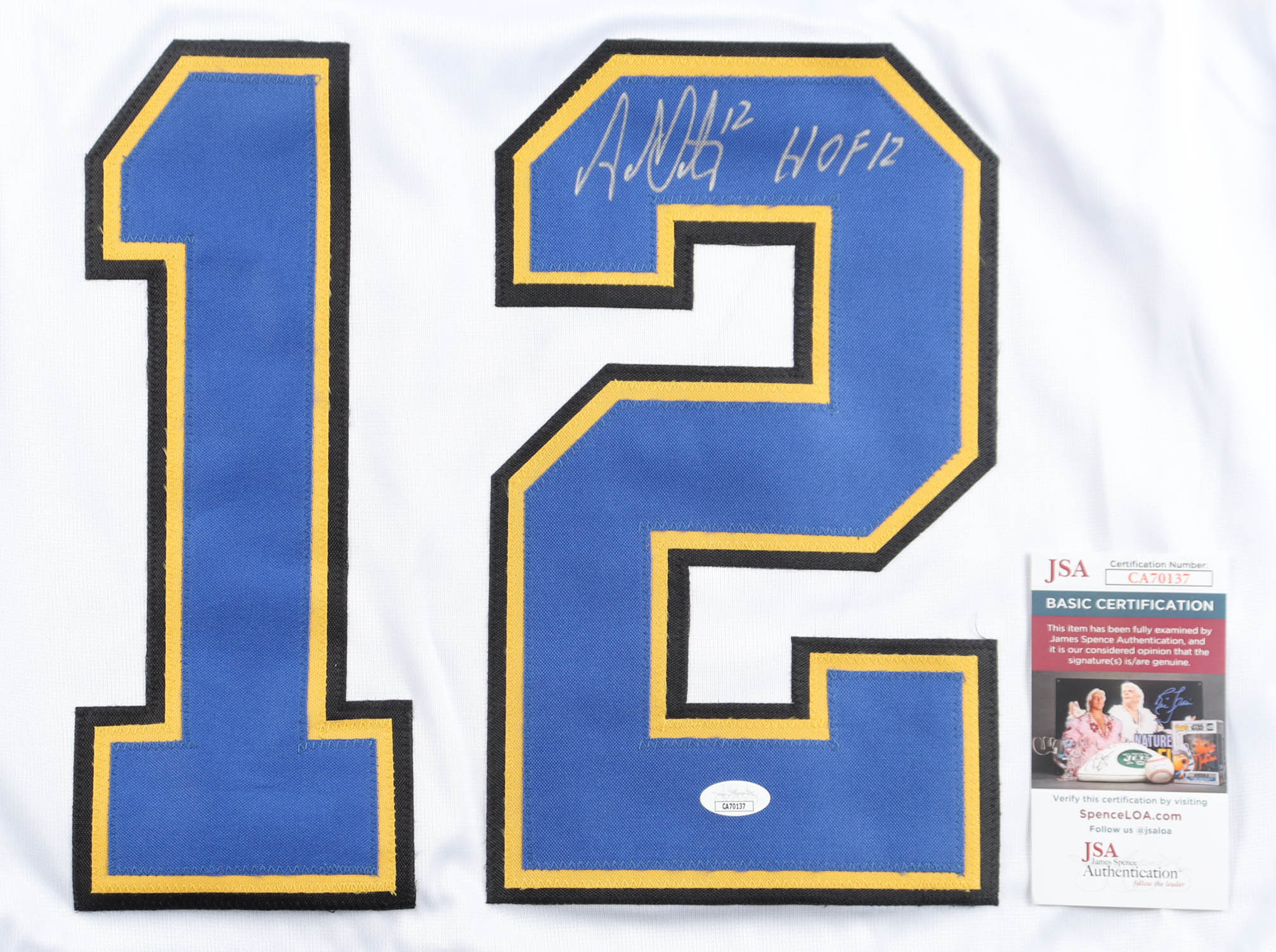 Adam Oates Signed Jersey Inscribed "HOF 12" (JSA) at PristineAuction.com Adam Oates Signed Jersey Inscribed "HOF 12" (JSA) at PristineAuction.com
