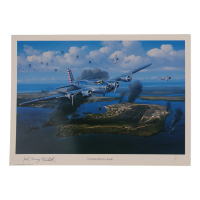 John "Davy" Crockett Signed Stan Stokes "Flying Into A War" Lithograph (AIV) at PristineAuction.com