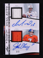 Dan Marino / John Elway 2025 Leaf ITG Used Sports Game Used Dual Autograph Memorabilia Black #IGD7 #3/3 at PristineAuction.com