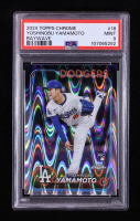 Yoshinobu Yamamoto 2024 Topps Chrome RayWave Refractors #18 RC (PSA 9) at PristineAuction.com