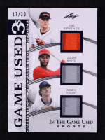 Cal Ripken Jr. / Ozzie Smith / Robin Yount 2025 Leaf ITG Used Sports Game Used 3s Memorabilia Navy Blue #GT15 #17/30 at PristineAuction.com