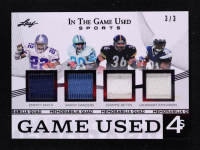 Emmitt Smith / Barry Sanders / Jerome Bettis / LaDainian Tomlinson 2025 Leaf ITG Used Sports Game Used 4s Memorabilia Black #GQ17 #3/3 at PristineAuction.com