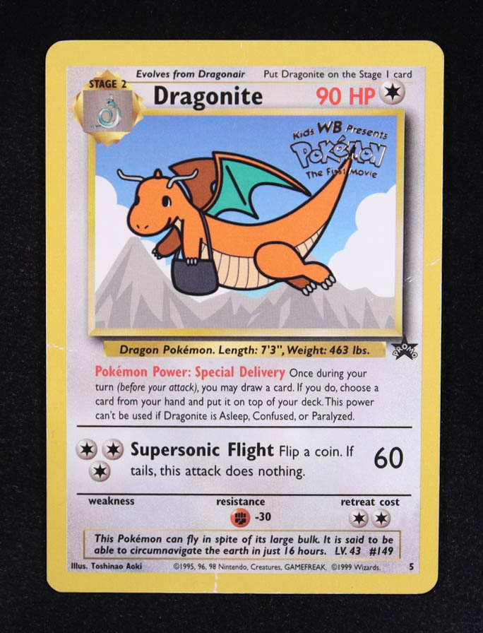 Dragonite Pokemon 1999 WOTC Promos #5 at PristineAuction.com Dragonite Pokemon 1999 WOTC Promos #5 at PristineAuction.com