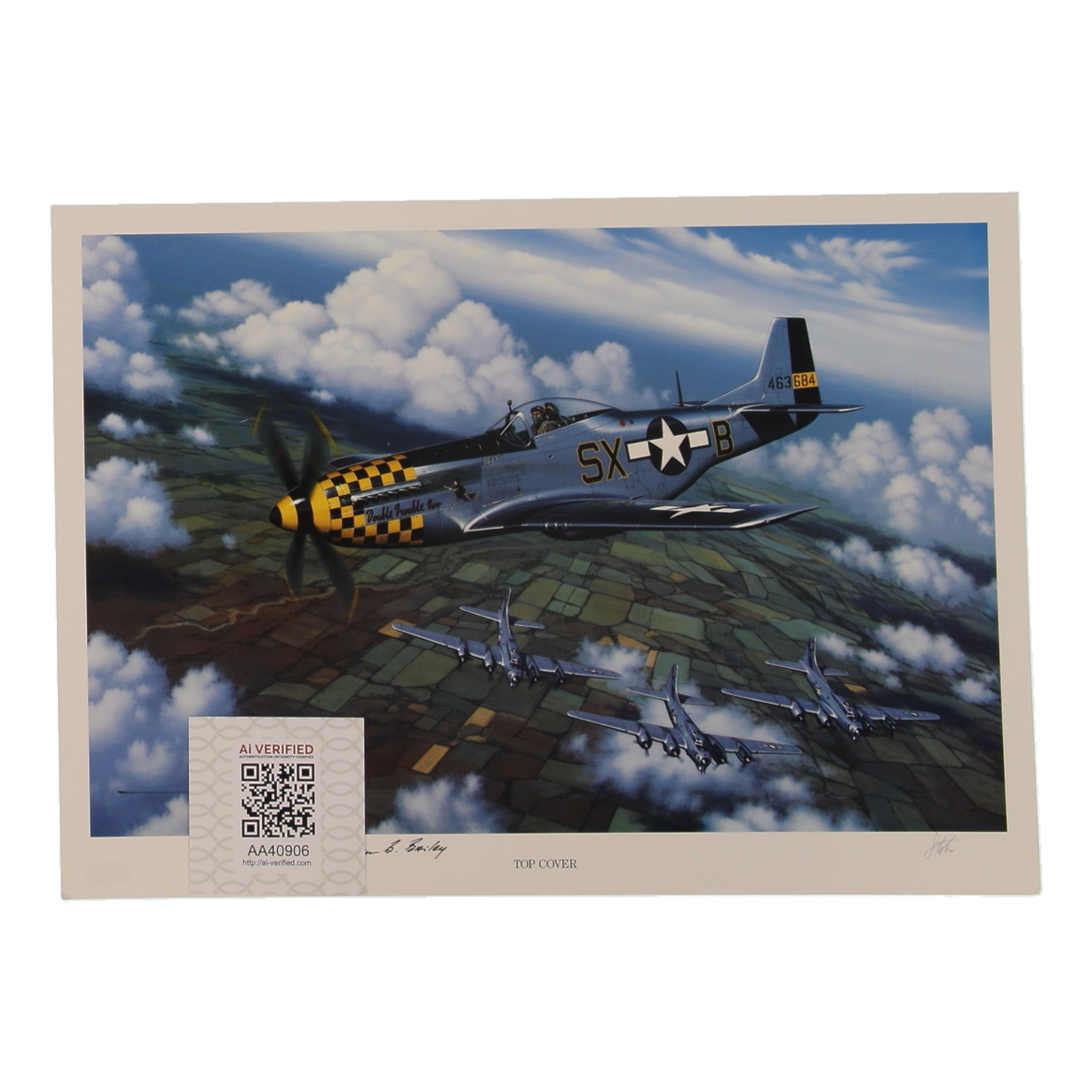 Lt. Col. William Bailey Signed Stan Stokes "Top Cover" Lithograph (AIV) at PristineAuction.com Lt. Col. William Bailey Signed Stan Stokes "Top Cover" Lithograph (AIV) at PristineAuction.com