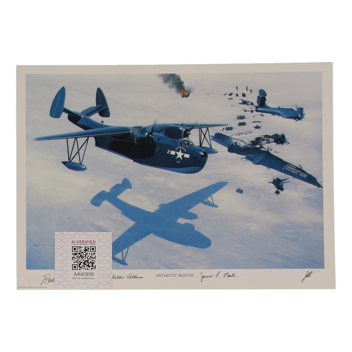 William Kearns, James Ball, & James Robbins Signed Stan Stokes "Antarctic Mayday" Lithograph (AIV) at PristineAuction.com William Kearns, James Ball, & James Robbins Signed Stan Stokes "Antarctic Mayday" Lithograph (AIV) at PristineAuction.com