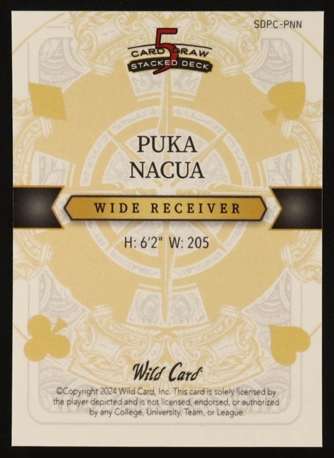 Puka Nacua 2024 Wild Card 5 Card Draw Stacked Deck Ten of Clubs Black #SDPCPNN #1/1 at PristineAuction.com Puka Nacua 2024 Wild Card 5 Card Draw Stacked Deck Ten of Clubs Black #SDPCPNN #1/1 at PristineAuction.com