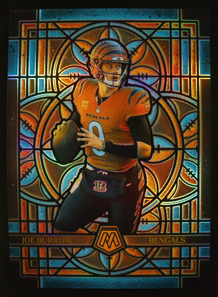 Joe Burrow 2025 Panini Mosaic Stained Glass Oversized #5 at PristineAuction.com Joe Burrow 2025 Panini Mosaic Stained Glass Oversized #5 at PristineAuction.com