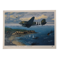 S.H. Matt Matheson Signed Stan Stokes "D-Day Invaders" Lithograph Inscribed "Maj Gen USA Rgt" (AIV) at PristineAuction.com