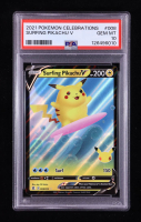 Surfing Pikachu V 2021 Pokemon TCG Sword & Shield Celebrations #008 STAMP (PSA 10) at PristineAuction.com