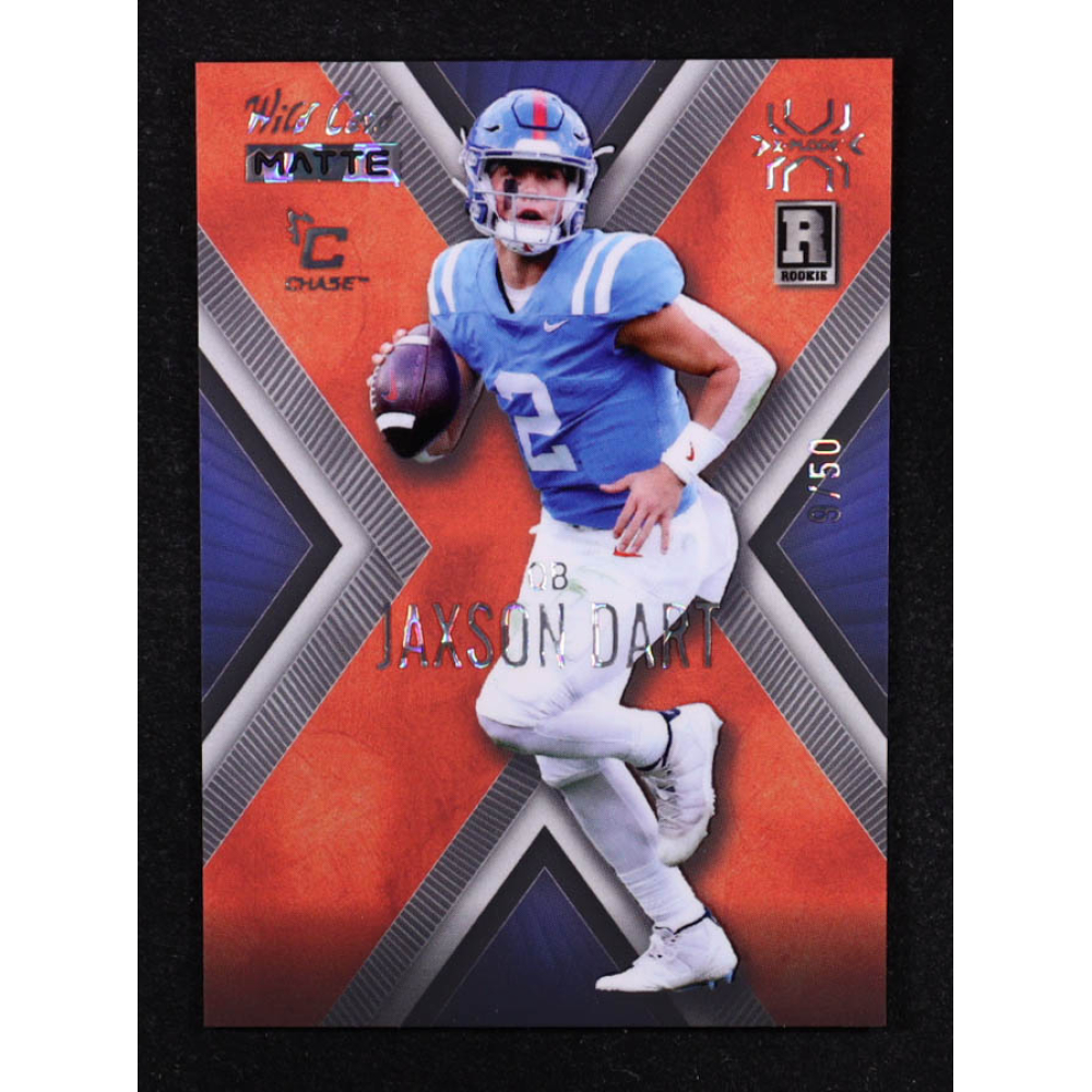 Jaxson Dart 2024-25 Wild Card Matte Xplode Orange/Blue #MXPJD #9/50 RC at PristineAuction.com