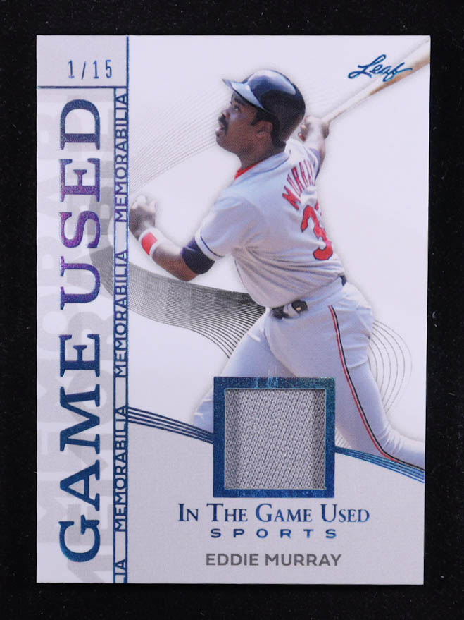 Eddie Murray 2025 Leaf ITG Used Sports Game Used Memorabilia Turquoise Foil JSY #GM15 #1/15 at PristineAuction.com Eddie Murray 2025 Leaf ITG Used Sports Game Used Memorabilia Turquoise Foil JSY #GM15 #1/15 at PristineAuction.com