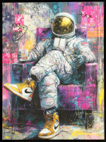 "Golden Orbit" 2026 18x24 Original Painting on Fine Art Paper by Tadas Zaicikas | TedyZet (Zaicikas) at PristineAuction.com