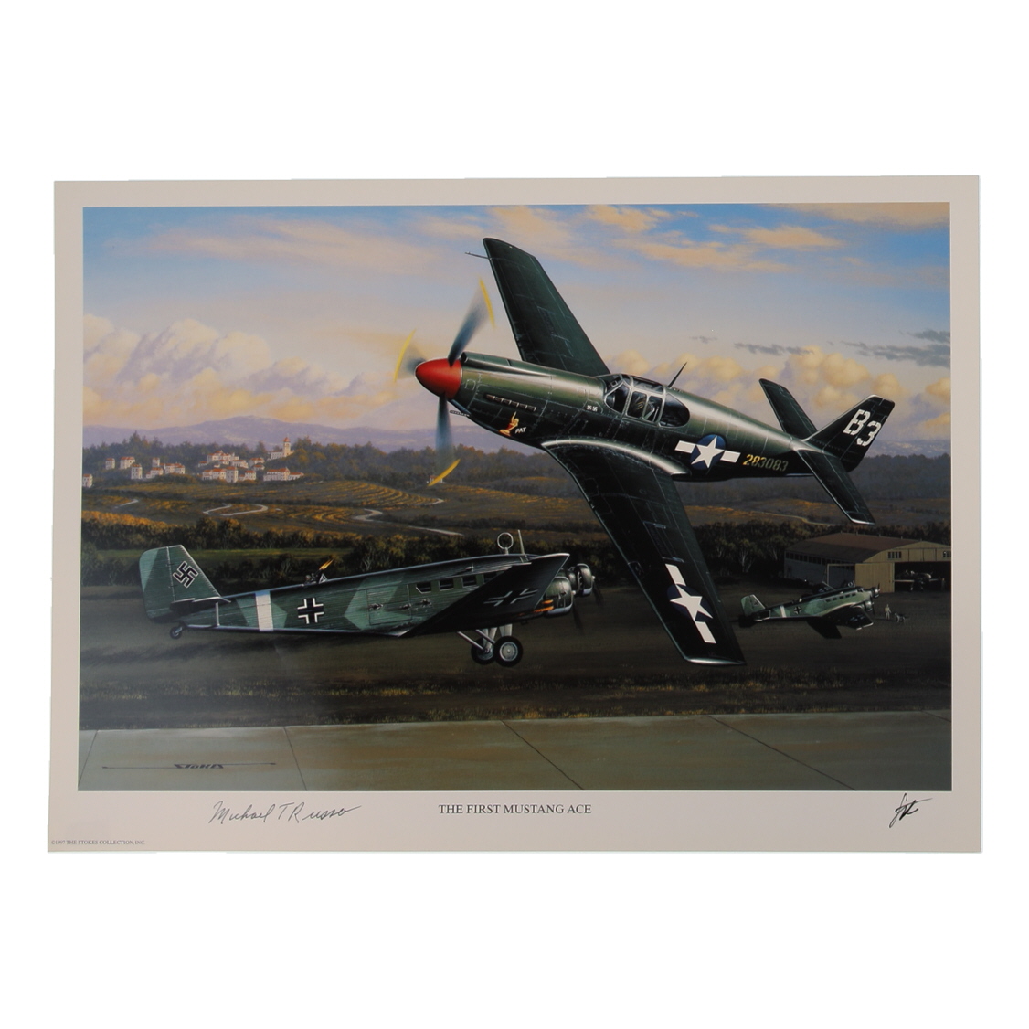 Michael T. Russo Signed Stan Stokes "The First Mustang Ace" Lithograph (AIV) at PristineAuction.com Michael T. Russo Signed Stan Stokes "The First Mustang Ace" Lithograph (AIV) at PristineAuction.com